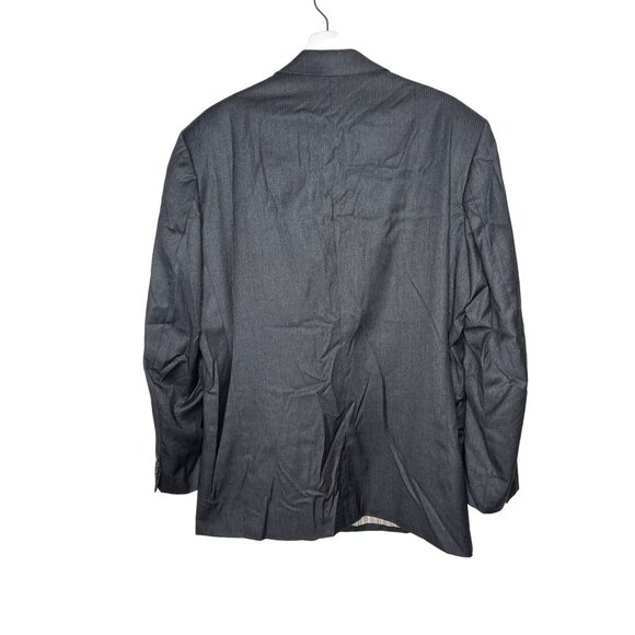 Perry Ellis Blazer Mens 44 Suit Jacket Sport Coat Gray Stripe Work Old Money - Picture 5 of 9